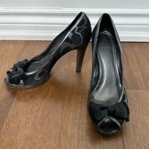 Elegant Black Peep-Toe Heels